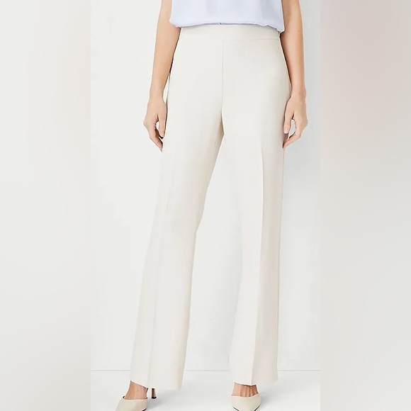 Ann Taylor Elegant Cream Flare Trousers - Picture 2 of 5